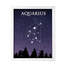 Designs ByLITA Aquarius Zodiac Sign Night Sky, Wall Print Art