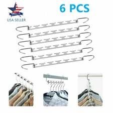 6Pcs Metal Wonder Magic Closet Hanger Organizer Hook Space Saving Clothes Racks
