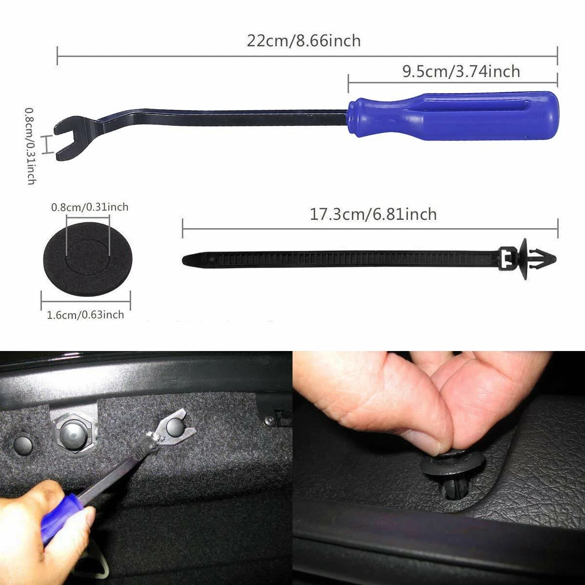 Manelord 汽车车身紧固件铆钉夹套件 - 447 件汽车夹套装（带推杆）... - 图片 4 / 7