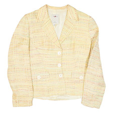 Vintage Vertigo Womens Blazer Jacket Yellow 90s Striped M
