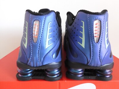 Nike Shox R4 Iridescent Blue-Black-Metallic Silver Mens Sz 9
