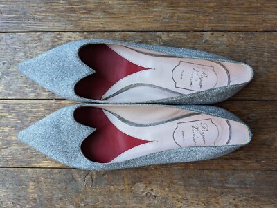 Roger Vivier Silver Gr.38 I Love Vivier Ballerinas