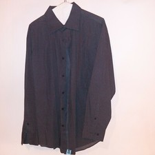 Alfani Mens Button Down Shirt Large Blue Geo Long Sleeve