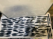 Lot of 90 Plastic Plane Propellers Different Sizes BLACK 