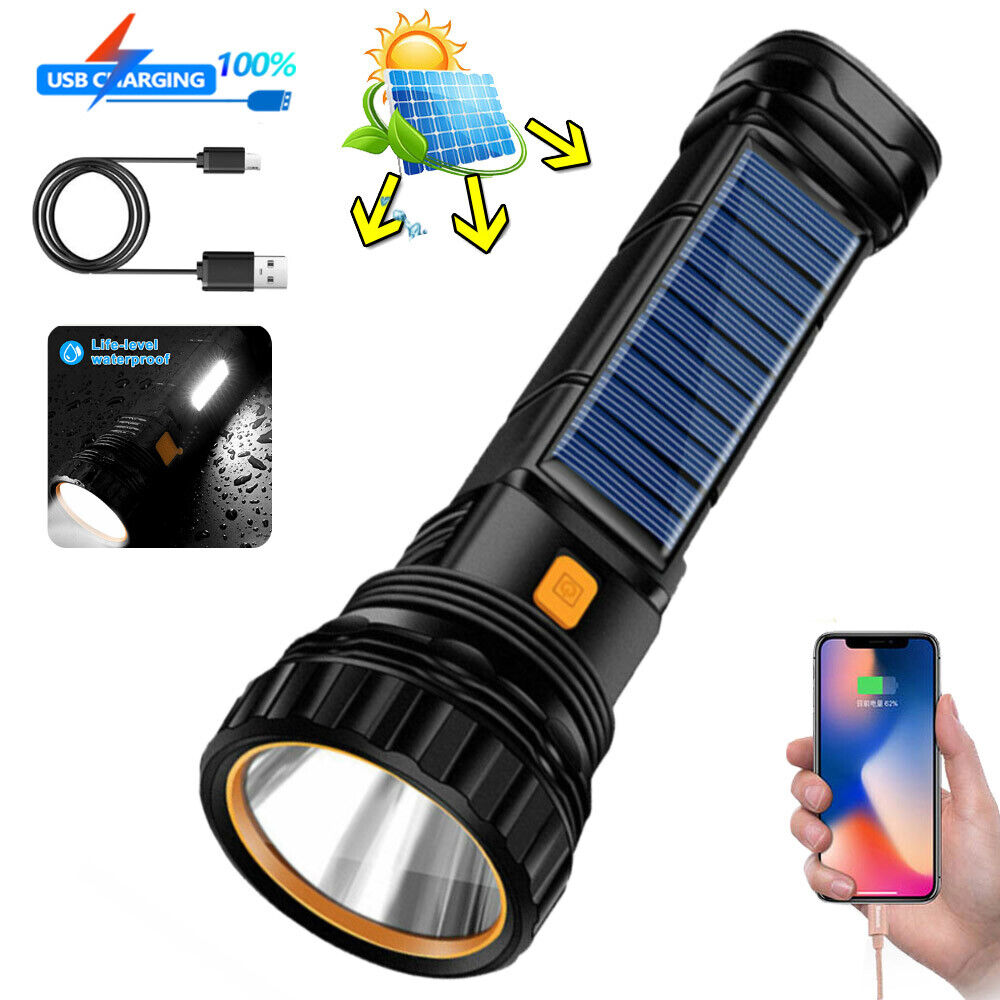 Solar LED Tactical Flashlight Outdoor Rechargeable Camp Be super welcome Lanterns Max 44% OFF