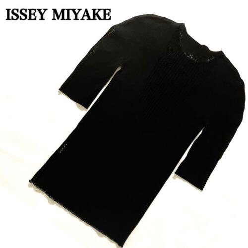 me ISSEY MIYAKE Black Half Sleeve Back Openwork Size 2 Tops, Other (N98) - Picture 1 of 10