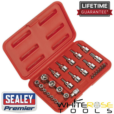 Sealey TRX-Star * Steckschlüssel & Sicherheits-Bit-Set 29-teilig 1/4'' Vierkant & 3/8'' Vierkant Premier
