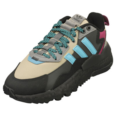 Adidas Nite Jogger winterlich Herren Mode Turnschuhe in Schwarz Grau - 4,5 UK