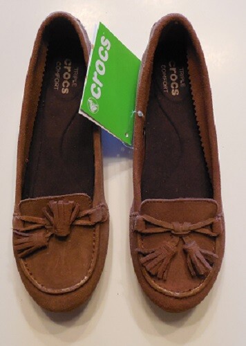 CROCS WOMENS LINA SUEDE LOAFER 
