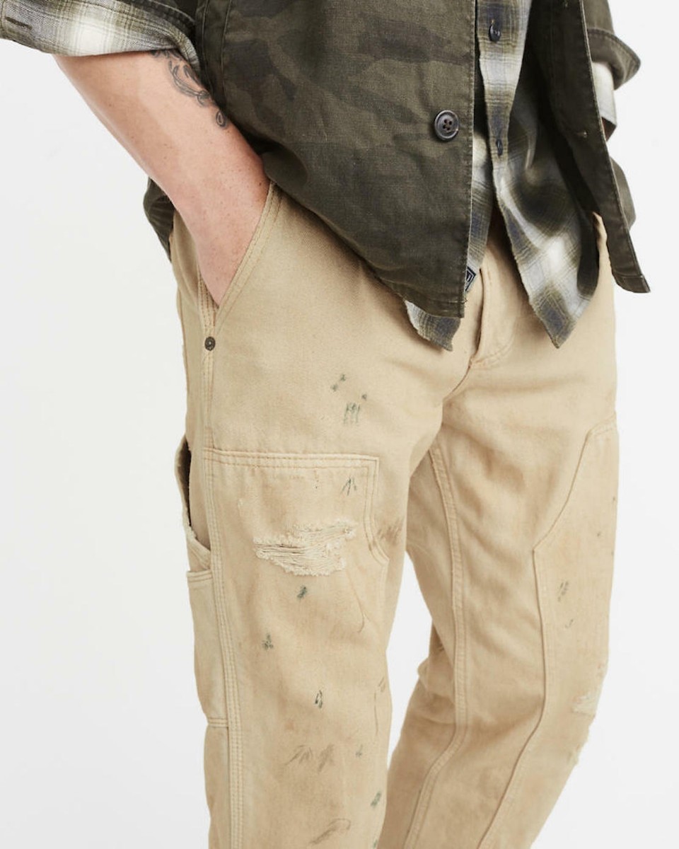 Abercrombie & Fitch Straight Carpenter Paint Splatter Ripped Abercrombie & Fitch Straight Carpenter Paint Splatter Ripped