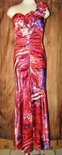 Blondie Nites By Stacy Sklar Silky One Shoulder Long Gown Prom Dress Sz 11