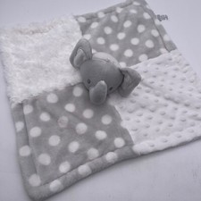 Baby Essentials Gray Elephant Lovey Patchwork Security Blanket Sewn Eyes Toy T26