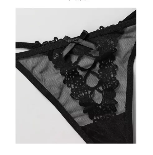 3er-Pack Set sexy Damenhöschen Tanga G-String Spitze durchsichtig niedrige Taille intimer Slip - Bild 8 von 12