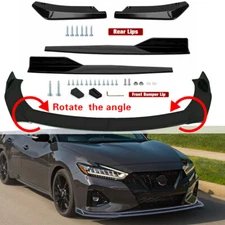 For Nissan Maxima Black Front Bumper Lip Spoiler Splitter Body Kit+Side Skirt