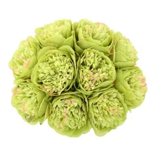 10 Heads Artificial Peony Silk Flower Leaf Home Office Wedding Party Festival...