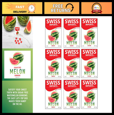 Sugar Free Watermelon Hard Candy Drops - 9 Pack, 1.4 oz/40g - Low Calorie Treats