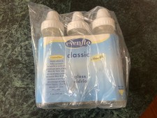 Evenflo Classic 3-Pack Clear Glass Bottles 8 oz White Lid New