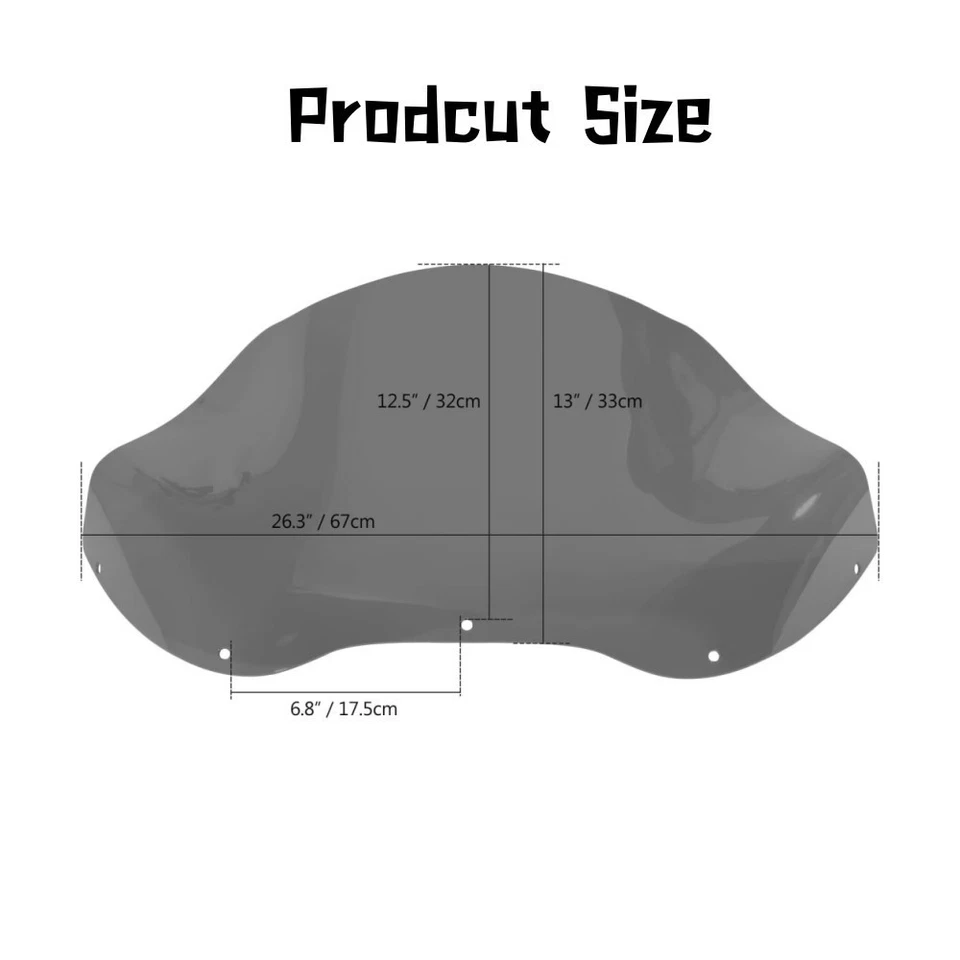 13-дюймовое ветровое стекло мотоцикла ветровое стекло для Harley Touring Road Glide 1998-2013 - Изображение 2 из 4