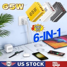 65W Super Fast Charging USB Type C Wall Charger For Samsung iPhone Android Phone