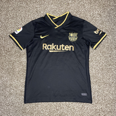 Nike FCB Barcelona Away 20/21 Soccer Jersey Suban Distressed Mens Dri Fit Black