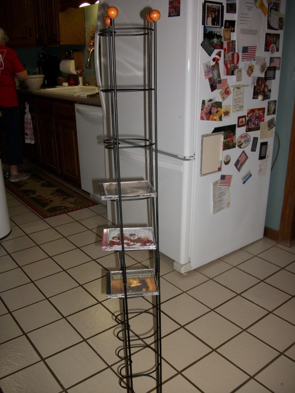 Vintage Atlantic Wave CD Tower Rack Wood Base Wire 110 Disc Storage 51”TALL