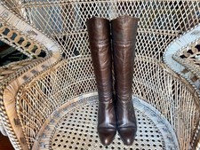 Vintage Joan David Vintage Brown Leather Boots Italy Size 6.5