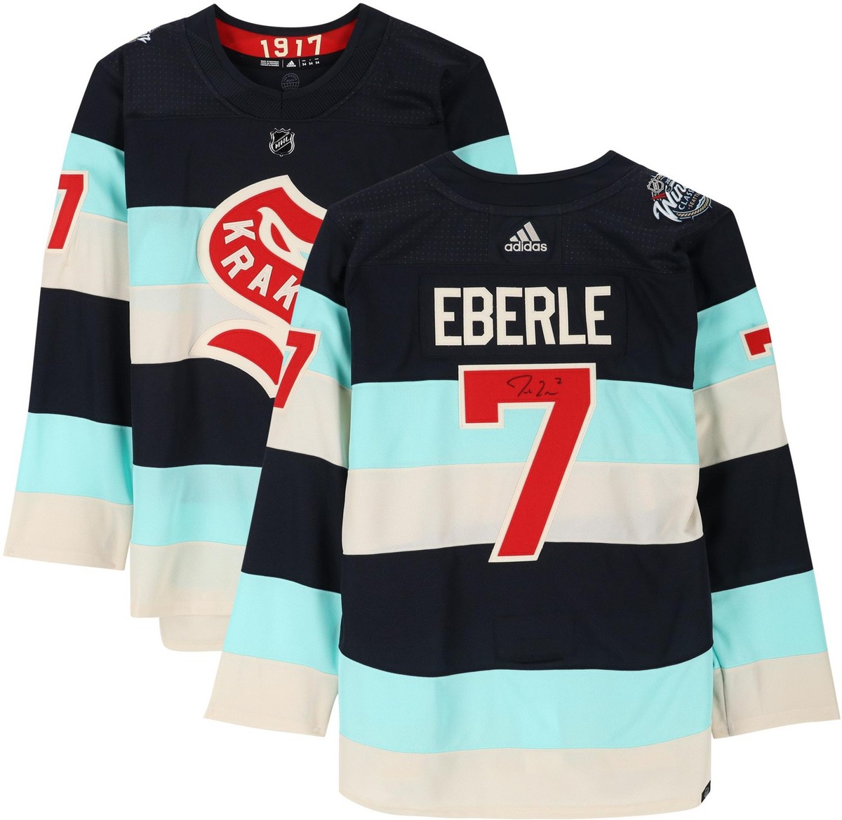 Jordan Eberle Seattle Kraken Signed 2024 Winter Classic Adidas