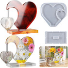 Moule Silicone Résine Epoxy Cœur Cadre Photo DIY avec Support XSZMJ