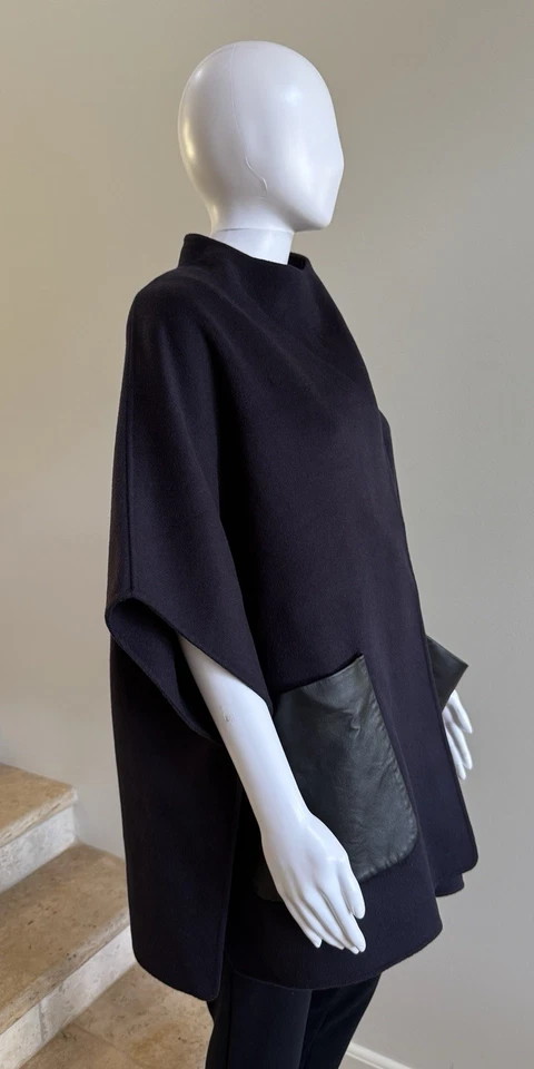 COS Bufanda Doble Cara Mezcla Lana Capa Cuero Bolsillos Foto 4 de 4