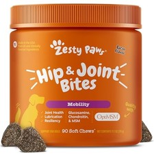 Zesty Paws Hip Joint Supplement for Dogs - Glucosamine, Chondroitin, MSM