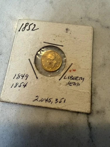 1852 1 liberty head gold dollar USA Coin Gem !