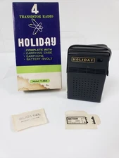 1950s Holiday AM 4 Transistor radio T-484 - MINT condition - Works with box