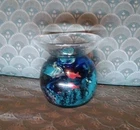 Murano Style Art Glass Paperweight Ring Holder. Fish Aquarium Ocean Reef 5.5”