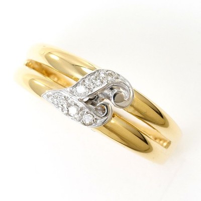 K18 18k gold Ring 10 JPsize Diamond  0.06ct 2.7g Free shipping Used