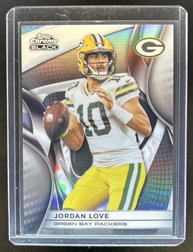 2025 Topps Chrome Black Jordan Love Refractor #/299 Packers