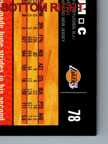 Andrew Bynum Center Los Angeles Lakers Topps 2007 Card 78 Sports Memorabilia - Picture 11 of 12