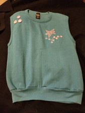 David Bowie Sound and Vision tour Rare Sleeveless M Sweatshirt with Tour buttons