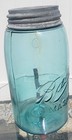Ball Mason 3L Blue Glass  Jar  W/ amber Streaks&  BALL ZINC LID. Collectable — photo 6