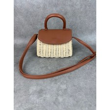 Cute Little Wicker and Tan Brown Occasion bag