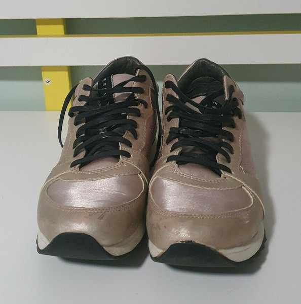 ESPRIT SHOES PINK METALLIC SIZE 37 LACE UPS CUTE AF
