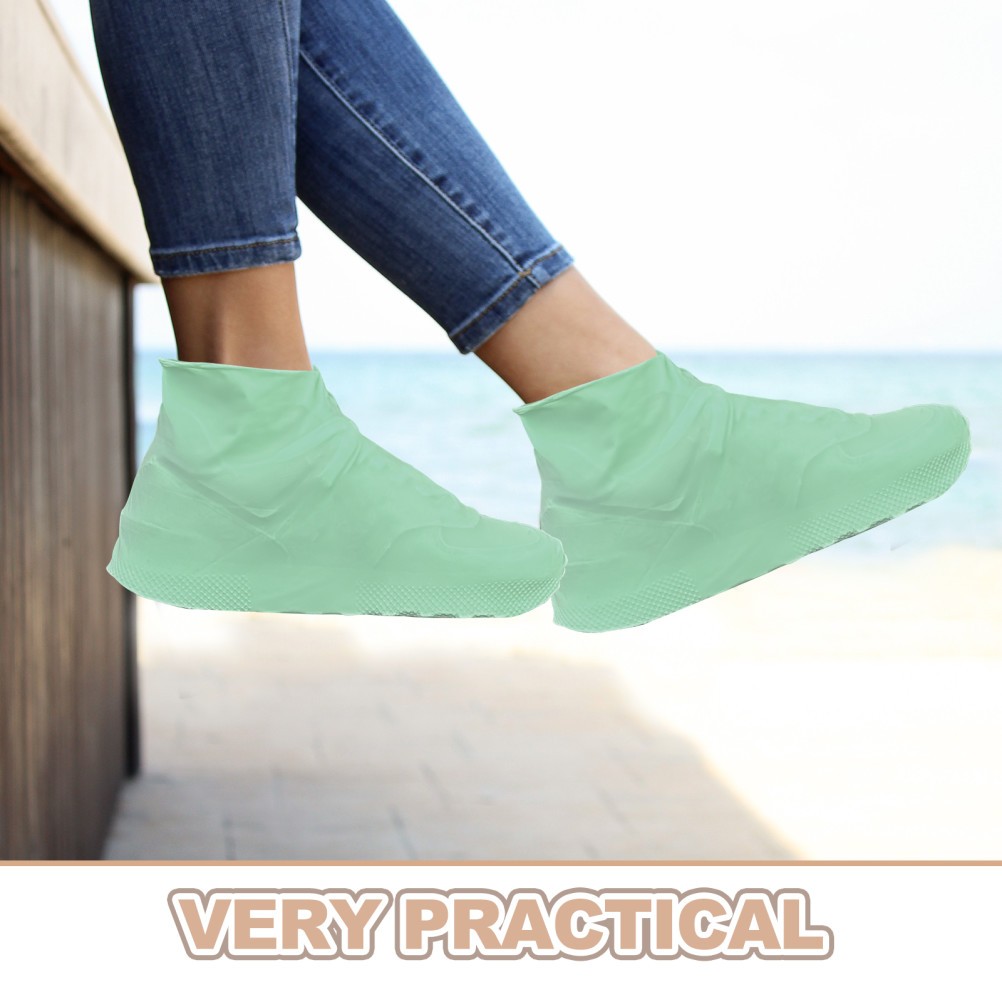  4 Pairs Boot Covers Reusable Waterproof Shoe Bike Outdoor Anti Skid