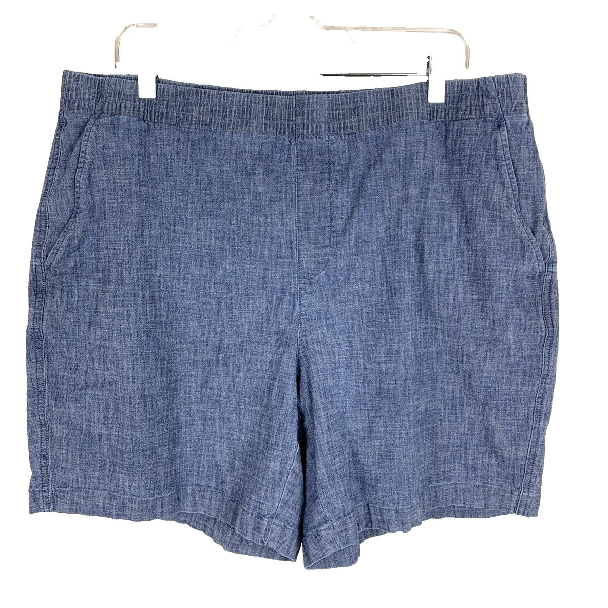 Short Bermuda Femme Lands' End Taille 12, Rayures Lavande Et Blanches, Taille Moyenne