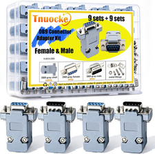 18Pack DB9 Connector Adapter Kit, 9 Pin D-SUB Male/Female Solder Cup Connectors,