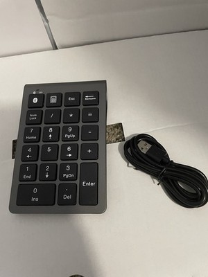 Wireless Bluetooth Numeric Keypad with USB Cable, Compact Design