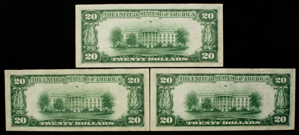 FR 2054aDm $20 1934 Federal Reserve MULE - 5 Consecutive Notes AU - SKU-CA1579 - Image 4 of 4