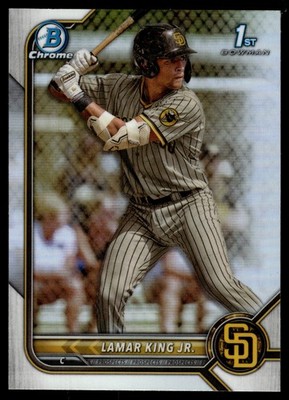 2022 1st Bowman Chrome Refractor Lamar King Jr. RC #BDC-143 San Diego Padres
