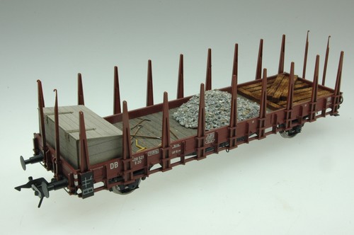 te-miniatur 6202 Ladungseinsatz "Baudienst" Lenz Rungenwagen R20 (Fertigmodell) | Zustand: Neu