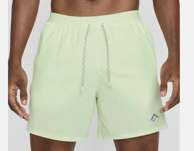 Nike Trail Mens Dri-Fit 6" Brief Lined Volt Running Shorts Medium HJ3574-701 $60