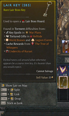 Diablo 4 D4 SEASON 14 NEW SEASON Lair Keys (For all Lair + Bosses) 500-10000x
