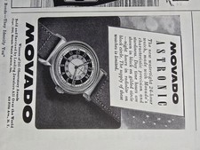 1944 Movado Astronic Watertight 24 hour watch  Vintage Ad 